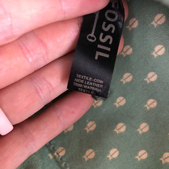 Fossil Key-Per Calypso Brown Grey Orange Cowhide Leather Trim Shoulder Bag Purse - Picture 12 of 12